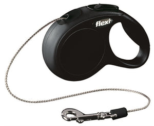 Flexi Rollijn Classic Cord Zwart hondenhalsband hondenriem