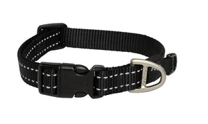 Rogz For Dogs Snake Halsband Zwart hondenhalsband hondenriem nylon 16 MMX26-40 cm