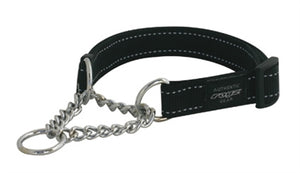 Rogz For Dogs Lumberjack Halfslip Halsband Zwart hondenhalsband hondenriem nylon 25 MMX50-70 cm