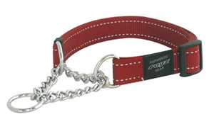Rogz For Dogs Lumberjack Halfslip Halsband Rood hondenhalsband hondenriem nylon 25 MMX43-73 cm