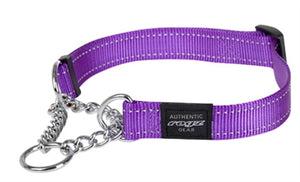 Rogz For Dogs Lumberjack Halfslip Halsband Paars hondenhalsband hondenriem nylon 25 MMX43-73 cm