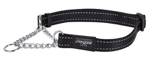 Rogz For Dogs Fanbelt Halfslip Halsband Zwart hondenhalsband hondenriem nylon 20 MMX34-56 cm