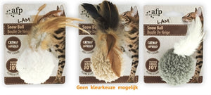 Afp Snow Ball Lamswol Met Veren en Catnip Assorti kattenspeelgoed