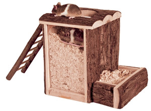 Trixie Natural Living Speel- en Graaftoren Hamster knaagdierspeelgoed 25x20x24 cm