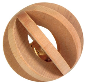 Trixie Bal Hout Met Bel knaagdierspeelgoed 6 cm