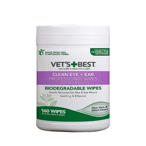 Vets Best Clean Ear / Eye Wipes Hond vachtverzorging 160 st