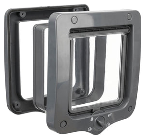 Trixie 4-WEG Kattenluik Inclusief Tunnelstuk Grijs honden-kattenluik 20x22 cm