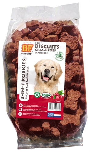 bf Petfood 3 in 1 Hondenkoekjes Met Cranberry 500 gr