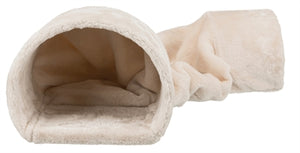 Trixie Speeltunnel Konijn / Cavia Pluche Beige knaagdierspeelgoed 80x27x21 cm