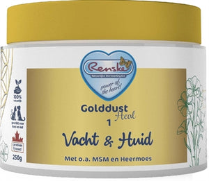 Renske Golddust Heal 1 Vacht en Huid voedingssupplement hond 250 gr