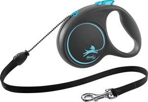 Flexi Rollijn Black Design Cord Blauw hondenhalsband hondenriem M 5 Mtr Tot 20 kg