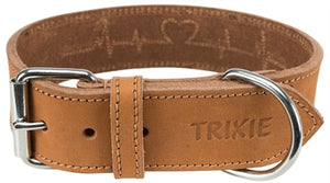 Trixie Halsband Hond Rustic Vetleer Heartbeat Bruin hondenhalsband hondenriem
