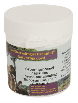 Dierendrogist Groenlipmossel Met Glucosamine / Msm / Curcuma voedingssupplement hond
