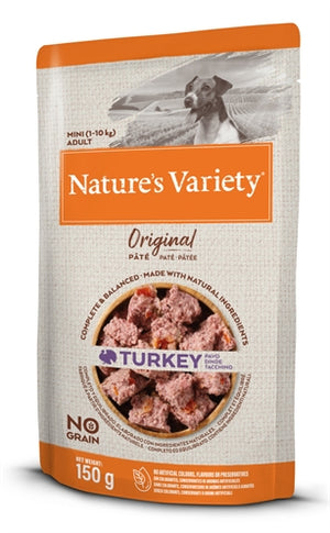 Natures Variety Original Mini Pouch Turkey hondenvoer natvoer 8x150 gr