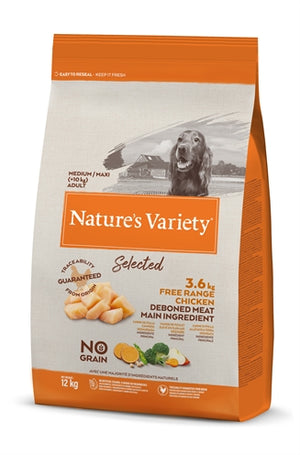 Natures Variety Selected Adult Medium Free Range Chicken hondenvoer droogvoer 12 kg