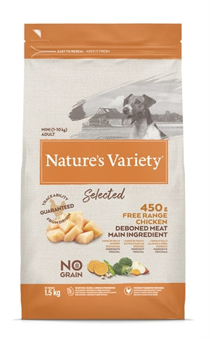 Natures Variety Selected Adult Mini Free Range Chicken hondenvoer droogvoer 1,5 kg