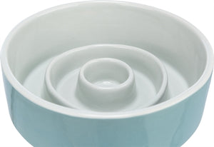 Trixie Voerbak Slowfeeding Keramiek Grijs / Blauw hond