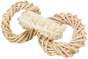 Trixie Luffaring Met Rotan-en Maïsblad Ring Naturel knaagdierspeelgoed 13x13 cm