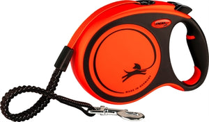 Flexi Rollijn Xtreme Tape Zwart / Oranje hondenhalsband hondenriem L 8 Mtr