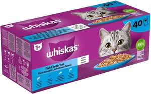 Whiskas Multipack Pouch Adult Vis Selectie in Gelei kattenvoer natvoer 40x85 gr
