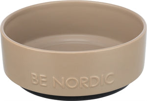Trixie be Nordic Voerbak Hond Keramiek/ Rubber Taupe 18 cm
