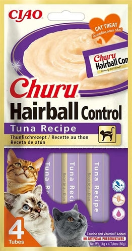 Inaba Churu Hairball Tuna Recipe kattensnacks zacht 4x14GR