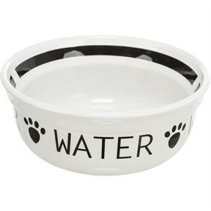 Trixie Drinkbak Hond Water Keramiek Wit / Zwart voerbak