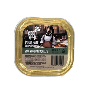 Freds Kuipje Hond Puur Rund / Gevogelte hondenvoer natvoer 9x300 gr