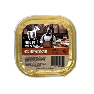 Freds Kuipje Hond Puur Hert / Gevogelte hondenvoer natvoer 9x300 gr