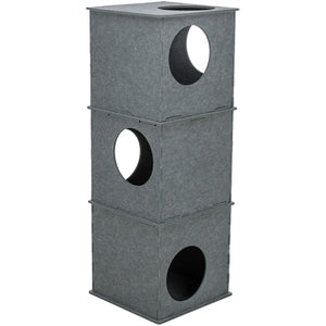 Trixie Kattenhuis Toren Nele Vilt Grijs kattenmand 38x38x105 cm