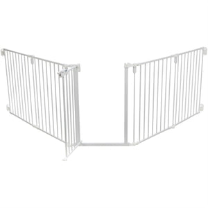 Trixie Hondenhek Afsluithek Metaal 5-DELIG Met Deur Wit honden-kattenluik 62,5-300x76,5 cm