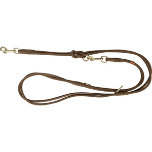 Trixie Hondenriem Pure Verstelbaar Rond Gestikt Leer Bruin hondenhalsband 200x1 cm
