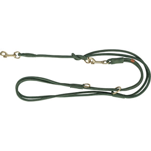 Trixie Hondenriem Pure Verstelbaar Rond Gestikt Leer Saliegroen hondenhalsband 200x1 cm