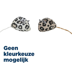 Trixie Pluche Muis Panterprint Met Kattenkruid / Catnip Assorti kattenspeelgoed 5 cm 2 st