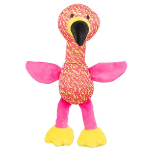 Trixie Flamingo Stof Roze / Geel hondenspeelgoed 32x12x11 cm