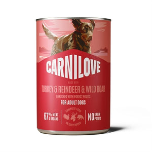 Carnilove Can Turkey / Reindeer / Wild Boar hondenvoer natvoer 6x400 gr