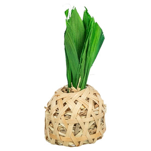 Trixie Ananas Bamboe Met Maisbladeren en Hooi knaagdierspeelgoed 6,5x6,5x14 cm