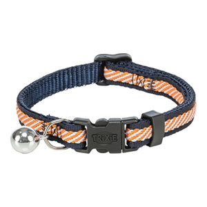 Trixie Kattenhalsband Gestreept Blauw / Oranje halsbanden lijnen nylon 20-30x1 cm