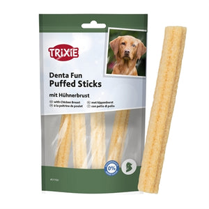 Trixie Denta Fun Puffed Sticks Met Kippenborst hondensnacks kauwsnack 40 gr