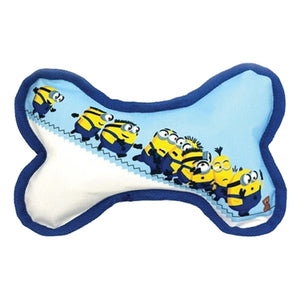Minions Canvas Bot Met Piep Blauw / Wit hondenspeelgoed 21x14,2x5 cm