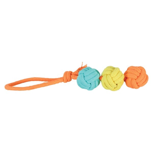 Zolux Flostouw Twist Met 3 Touwballen Meerkleurig hondenspeelgoed 43x7X7 cm