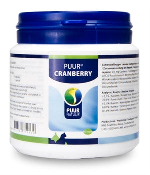 Puur Natuur Cranberry voedingssupplement hond 90 Capsules