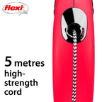 Flexi Rollijn Classic Cord Rood hondenhalsband hondenriem