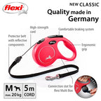Flexi Rollijn Classic Cord Rood hondenhalsband hondenriem