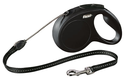 Flexi Rollijn Classic Cord Zwart hondenhalsband hondenriem
