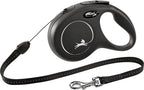Flexi Rollijn Classic Cord Zwart hondenhalsband hondenriem