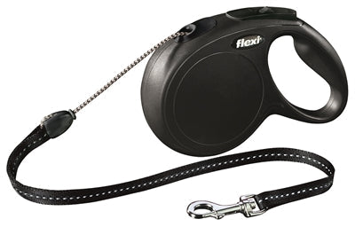 Flexi Rollijn Classic Cord Zwart hondenhalsband hondenriem