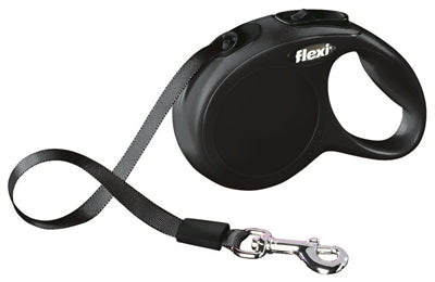 Flexi Rollijn Classic Tape Zwart hondenhalsband hondenriem