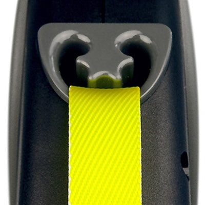 Flexi Rollijn Giant Tape Neon Zwart / Geel hondenhalsband hondenriem