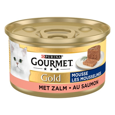 Gourmet Gold Fijne Mousse Zalm kattenvoer natvoer 24x85 gr